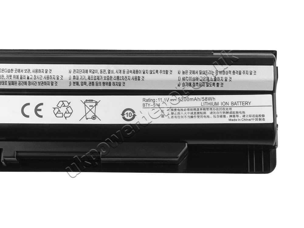 6600mAh MSI GE70 2PL-051X GE70 2PL-031 Battery