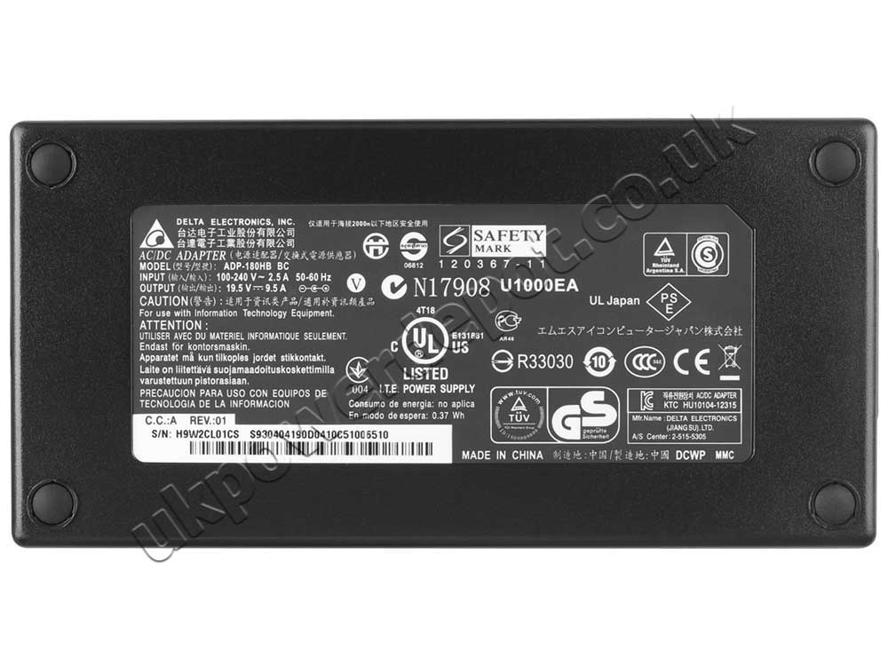 180W Charger Medion Erazer X15801 (MD 61372) AC Adapter