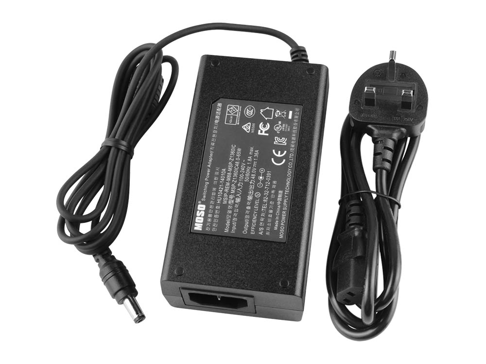 65W Charger Hikvision DS-7604NI-K1/4P 4CH PoE NVR AC Adapter + Cable
