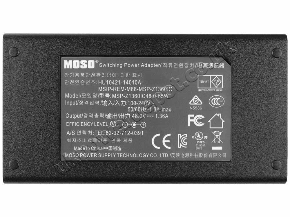 65W Charger Hikvision DS-7604NI-K1/4P 4CH PoE NVR AC Adapter + Cable