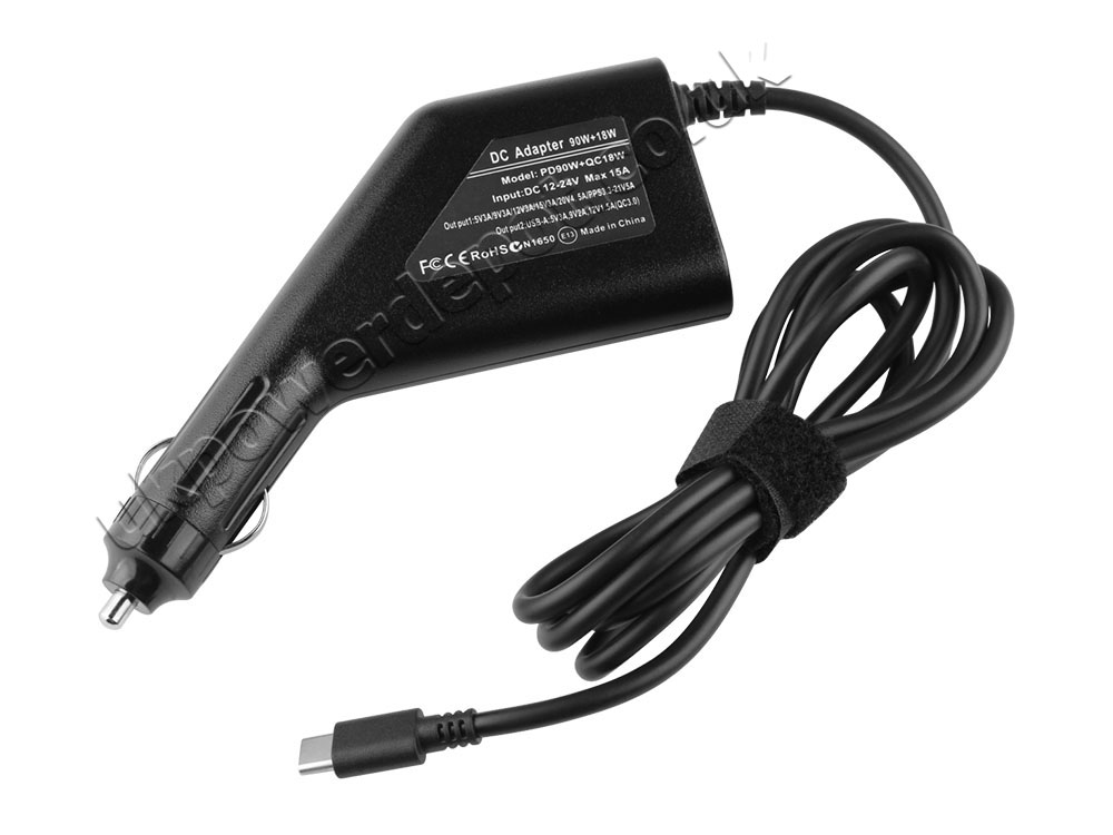 90W USB-C Car Charger Lenovo 4X20M26277 4X20M26278 DC Adapter