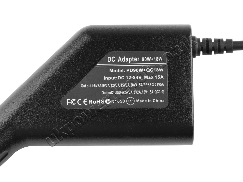 90W USB-C Car Charger Lenovo 4X20M26277 4X20M26278 DC Adapter