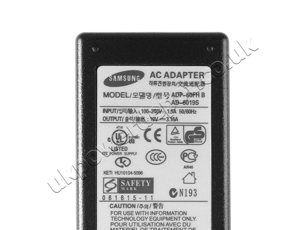 Original 60W Samsung ADP-60ZH D API3AD05 AC Adapter Charger Power Cord