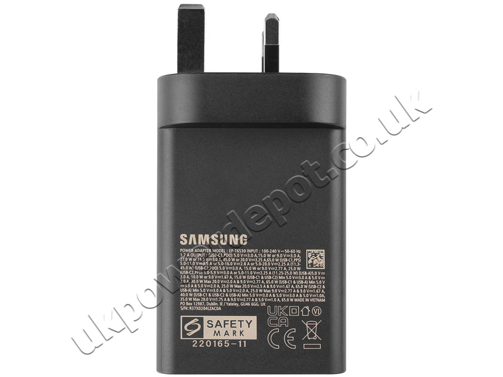 Original 65W Samsung Galaxy Book4 Pro Trio Power Adapter Charger