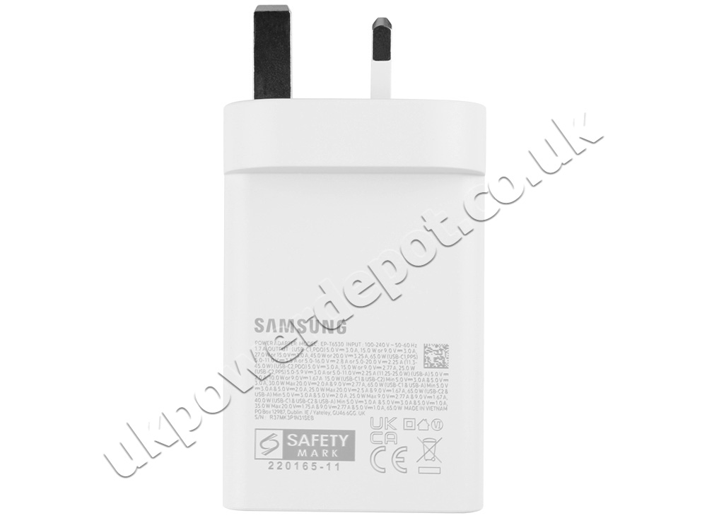 Original 65W Samsung Galaxy Book4 Pro NP940XGK-KG1US Trio Power Adapter Charger