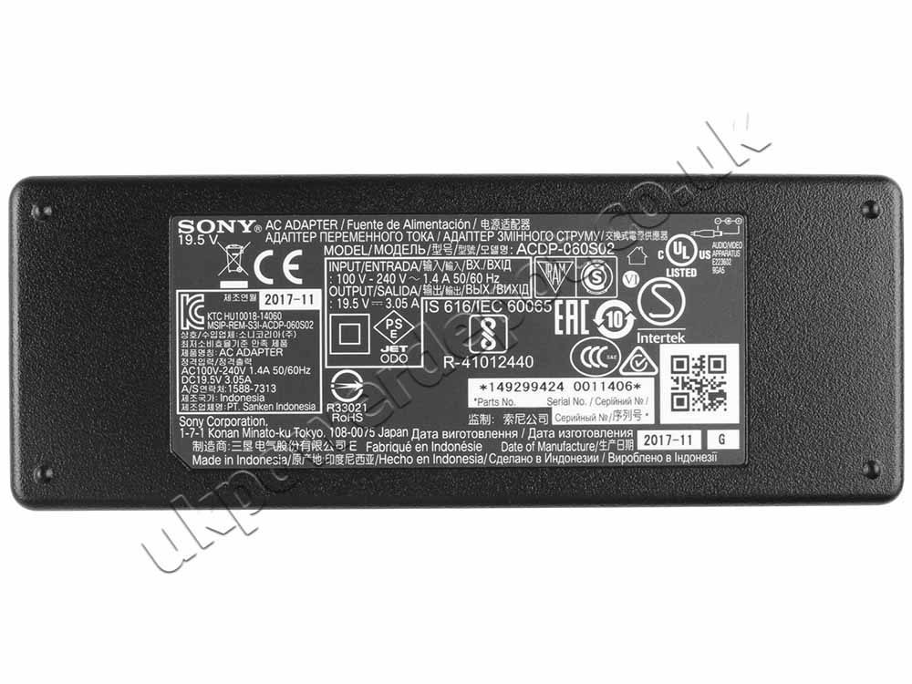 Original 60W Sony KDL-32WD752 KDL32WD752 AC Adapter Charger Power Cord