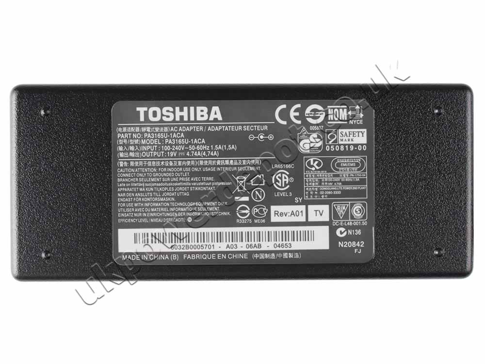 Original 90W Toshiba PA-1750-04 PA-1750-09 AC Adapter Charger