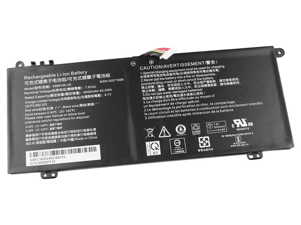 Battery Toshiba Dynabook Satellite Pro C40-J 6000mAh 45.6Wh