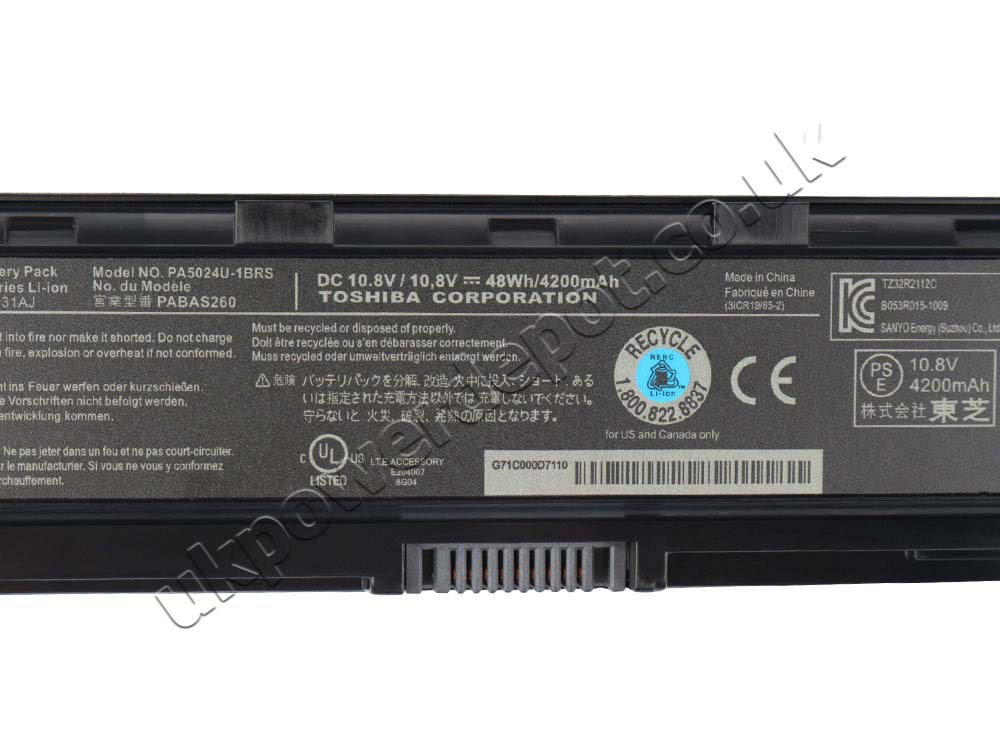 Original Battery Toshiba Satellite C850D-M0010 48Wh
