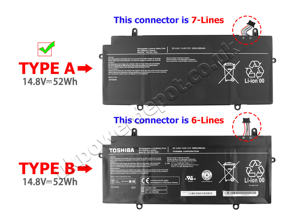 Battery Toshiba P71C000G72AA 52Wh