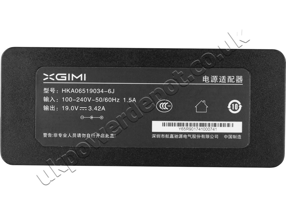Original 65W Charger XGIMI Elfin XL03A DLP Projector AC Adapter + Cable